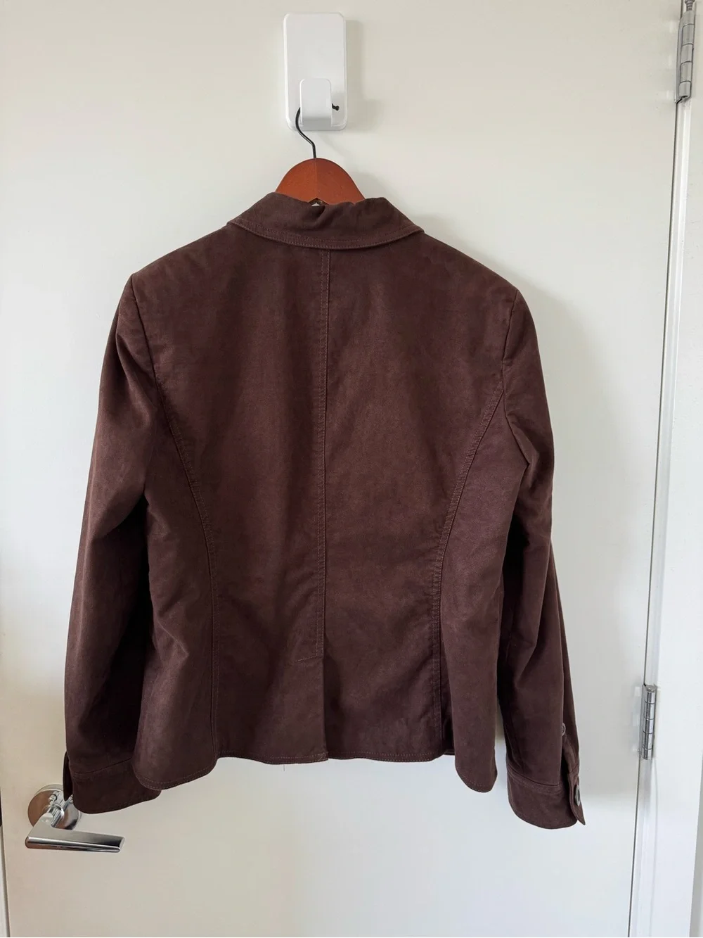 Liz Claiborne  Brown Suede Button-Front Women's Jacket - Picture 2 of 2